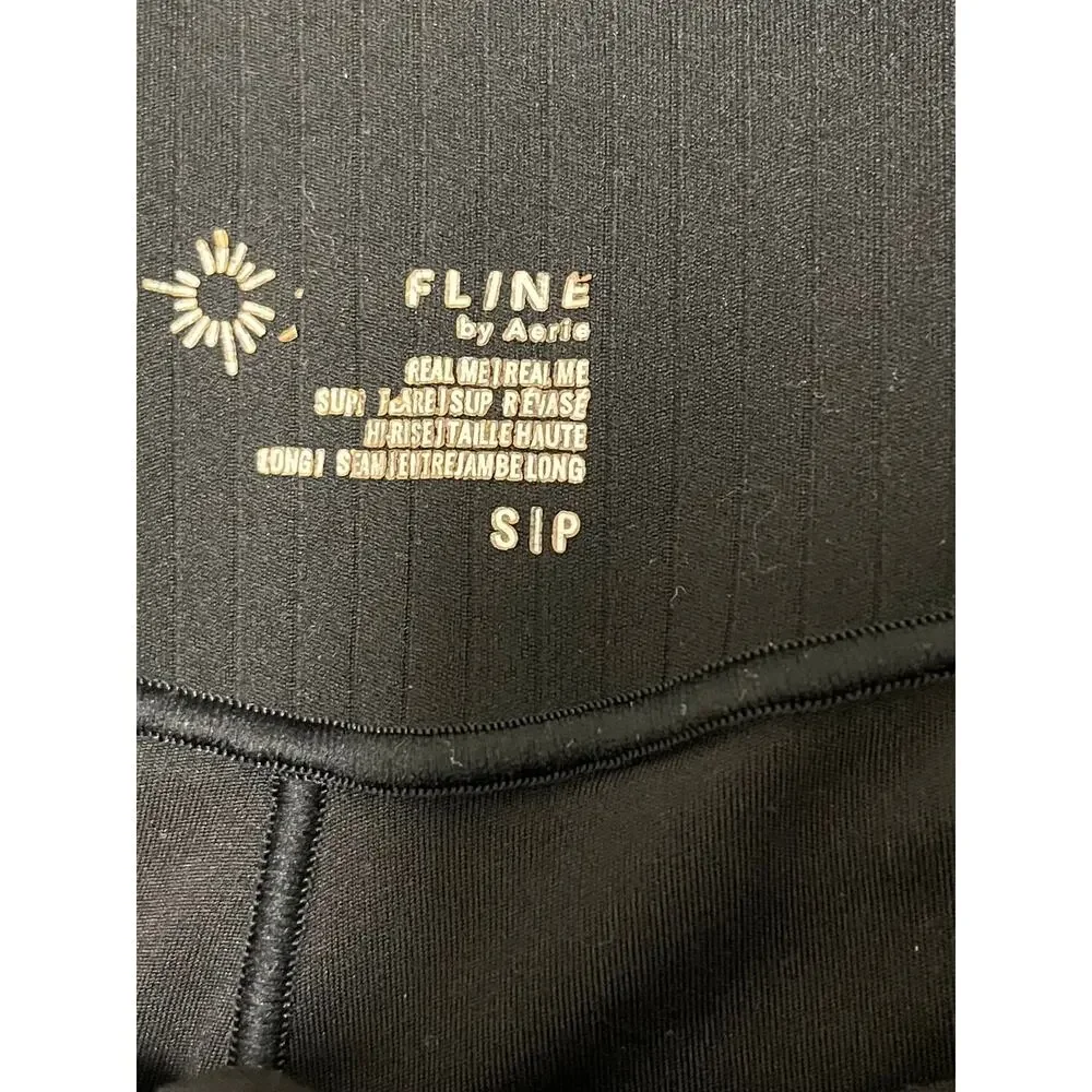 Aerie Offline Real Me Crossover Flare Leggings Black Yoga Pants S Lounge Gym - Picture 6 of 11